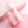 Vattenflaskor Portable 250 ml Pink Fairy Letter Glass värmebeständig Ourdoor Silikonflaska Söt dricksgåva Cup