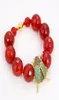 GuaiGuai Jewelry 18MM Red Agate CZ Beetle Connector Bracelet Handmade For Women Real Lady Fashion Jewellry8705274