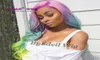 American Black Woman Celebrity Black Chyna ombre Harajuku Rainbow Color Wig Long Wavy Wavy Restinte Wigs for Black Women9483068