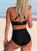 2023 Femmes maillot de bain sexy High Waist Bikini Swimwear Femelle Two Piece Beachwear Imprimé Bikinis Set Bathing Fssction 240418