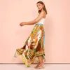 Women Big Hem Irregular Printed Skirt Hawaii Holiday Beach Skirts Y2k Streetwear Summer Casual Streetwear 2024 240422