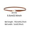 Belts No-hole Knotted Belt Vintage PU Leather Waistband Solid CololVintage Decorative Thin Dress Girdle For Women