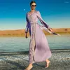 Casual Dresses RunxiangchengWoman Clothing2024 Mist Purple Handmade Glass Diamond Dress Holiday Women