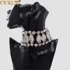 Brins Cuier 5,5 cm de luxe luxueux scintillement des pierres précieuses bracelet couchette pour femmes pour femmes