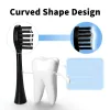 Huvudsersättningstandborstehuvuden är kompatibla med Gleem Electric Toothborste, W Formdesign planterad med nylonborst Black, 10 Pack