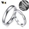 Bands Vnox 3mm Thin Stainless Steel Wedding Rings for Women Men Never Fade Engagement Bands CZ Stone Solitaire Ring