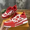 Mode av högsta kvalitet kalvskinn överlagrar virgil skate v designer skor lyxiga låga kvinnor mens läder tränare plattform og original vit svart gröna orange sneakers