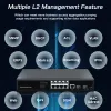 Control Horaco 10 Port Managed Gigabit Ethernet Switch 1000Mbps L2 Management Smart Network Switcher voor Camera Surveillance Router