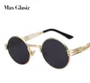 Men Brand Vintage Round Sun Glasses 2017 Nieuwe zilveren gouden metalen spiegel kleine ronde zonnebrillen vrouwen goedkope hoogwaardige UV4007087338