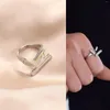 Cluster Ringe Xiyanike Elegante geometrische offene Manschettenfinger für Frauen Mädchen Sommer Mode Schmuck Lady Geschenkparty Anillos Mujer