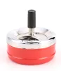 Creative Metal Plastic Round Ashfray Ash Tray With Lids Press Rotary Portable Cigarette Holder Car Ashfray Gift ZZ