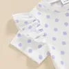 Ensembles de vêtements pudcoco enfants bébé fille des tenues d'été t-shirt à manches courtes et pantalon élastique à manches élastiques mignonnes vêtements 6m-4t