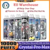 Europa Original Uzy Crystal 10000 Puff descartável Puff 10000 E Cigarros de fluxo de ar do dispositivo de controle de ar RGB Luz 0% 2% 3% 5% opcional 10k Puffs vape