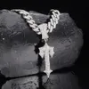 Collier de lettre incrusté de diamant en diamant Hip-Hop Européen et n Lettre incrustée de diamant Cuba Chaîne Personnalité Personnalité Exagérée Fashion Hommes