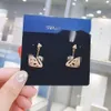 Swarovskis Earrings Designer Women Original High Quality Charm New Face Double Sided Hollow Earrings Versatile Jewelry