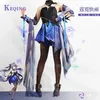 Anime kostümler genshinimpact ke qing oyunu cosplay comple purple peruk muhteşem elbise seksi cos kadınlar için lolita elbise cosplay güzel kıyafetler y240422