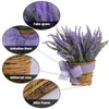 Flores decorativas lavanda artificial na cesta de verão decoração de parede corruagem de flores da fazenda