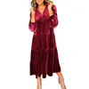 Robes décontractées 2024 Velvet Velvet Robe Gâteau pour femmes Verstidos officiels de magasin officiel du printemps