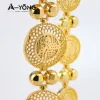 Strands Arab Gold Color Coins Bracelet 18k Copper Gold Plated Elegant Women Arabic Totem Charm Bracelets Wedding Jewelry Bridal Gifts