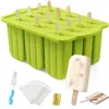 Moldes para hornear Molde de helado de silicona con herramientas Palabres de madera Diy Jugo de frutas Cubas Maker Papsicle Mould