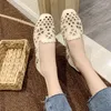 Scarpe casual signore calzature estive chiari tallone basso elegante per donne 2024 tacchi quadrati di punta di piedi trasparenti trasparenti un ultimo chic