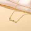 Halsband slovecabin 925 sterling silver arabisk kärlek nav halsband länk kedja med klar kubisk zirkon för kvinnor krage fin smycken gåva