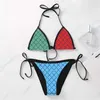여자 디자이너 수영복 여름 섹시한 여자 비키니 패션 편지 인쇄 수영복 고품질 레이디 수영복 S-XL