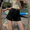 Denim shorts kvinnor solid enkel hög midja koreansk stil studenter all-match college ins streetwear leisure chic dagligen s-4xl 240418
