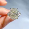 Rings Kqdance Real 925 Sterling Silver 8CT High Carbon Diamond Ring med stora 8*12mm stenkvinnor Sparkling Fina smycken 2023 Ny