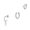 Boucles d'oreilles conserve 3PCS S925 STERLING STANT BRUNTES D'OREURS ENSEMBLE BOUCES D'OREILLE DE CARTILAGE ZIRCON CARIN