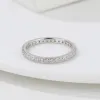 Anéis Poulisa Moissanite Ring 18K Branco branco S925 Sterling Silver Micro Pave Mossan Rings S925 Anilos Mujer 6/7/8/9 Classic US