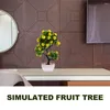 Decorative Flowers 2 Pcs End Table Decor Artificial Fruit Tree Fake Bonsai Small Ornaments Plants Home Green Decors Office