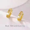 Orecchini Muzhi Real 18K Oreno in oro per donne Pure Au750 Clip Clip Design Simple Fashion Fine Jewelry Gift