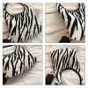 Bags Zebra Pattern Women's Knitted Bag Casual Shoulder Bag Eco Bag Korean Shopper Knitting Handbags Daily Sling Sac Y2K Crochet Bag