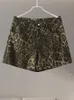 Street Leopard Print Women Pants Short Fashion Button Pocket Zipper Min Female Shorts 2024 Spring Summer Y2K Lady Outwear 240420