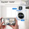 Monitors JOOAN 5G WiFi Camera Dual Lens 6MP PTZ IP Camera 10X Zoom Home Color Night Auto Tracking Smart Baby Monitor Video Surveillance