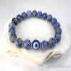 SN0577 Jasper Evil Eye Eye Bracelet Good Luck Eye Charmel Blacelet Blue and White Stone armband voor heren291P