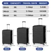 Ensemble 3 pc à bagages Set Abs Abs Hardhell Travel Varity Suigage Sac avec une roue à spinner silencieuse 20 pouces grande valise