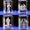 Mini K9 Crystal 3D лазерная скульптура куб христиан Иисус перекрестный статуэток Дева Мария Религиозные убеждения Офисная стола для дома декор 240418