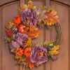Decorative Flowers Christmas Wreath Mall Rattan Wall Circle Flower Thanksgiving Day Holiday Fall Wreaths Harvest Home Front Door Outdoor
