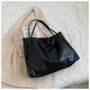 soft Vintage Handbag Large Capacity Square Shape Paint Finish PU Leather Bag Solid Color Shoulder Bag H0Ry#