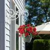 Vases Gardening Iron Wall Hanging Potted Flower Rack Bracket (White Single Large) Hooks Plant Holder Mount Hangers Outdoor