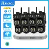 Control Hamrol WIFI Camera Kit 8MP PTZ Dual Lens IP Camera Smart Home ICSEE APP Night Vision NVR Outdoor 8CH Wireless CCTV Camera System