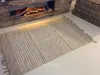 Tapis tapis à rayures en coton naturel en jute à la main occupante à la main boursoufle.