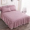 Bedding Sets Cotton Thickening Bedspread Bed Cover Non-Slip Skirt Protection Dust Proof Lace Comforter