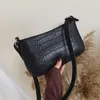 Shoulder Bags Handbags Retro Alligator Pattern Women's Pockets Flap PU Leather Casual Solid Hanger For Women Of Bolsa