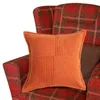 Travesseiro Corduroy tampa a travesseiro macio listrado listrado quadrado decorativo sólido para sofá -cama