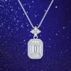 Czcity Iced Out Moissanite Pendant 925 Silver Chain Designer Girl Vvs pendence Sterling femme Sexy Collier