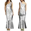 Casual Dresses Polynesian Tribe Samoa Designs Plus-Size Summer Women's One-Shulder Dress Sexy Mermaid