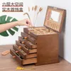 Jewelry Settings Der Box Organizer Storage Chinese Style Pine Wooden Large High Capacity Luxurious Solid Wood Necklace Earrings Drop D Otjvm